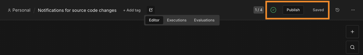 Initial state when workflow is opened